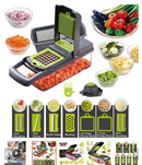 Kit Cortador e Descascador de Alimentos Multifuncional com armazenamento