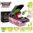 Kit Cortador e Descascador de Alimentos Multifuncional com armazenamento
