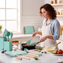Conjunto Premium de 19 Utensílios de Cozinha em Silicone e Madeira