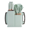 Conjunto Premium de 19 Utensílios de Cozinha em Silicone e Madeira