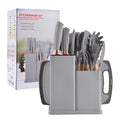 Conjunto Premium de 19 Utensílios de Cozinha em Silicone e Madeira